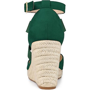 Women's Espadrilles Closed Toe Wedges Heels Sandals