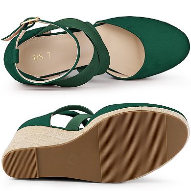 Women's Espadrilles Closed Toe Wedges Heels Sandals