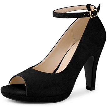 Platform Peep Toe Ankle Strap Stiletto Heel Dress Pumps Shoes for Women