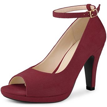 Platform Peep Toe Ankle Strap Stiletto Heel Dress Pumps Shoes for Women