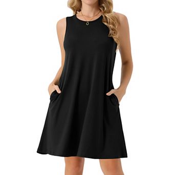 Women's Summer Dresses Tie Dye Tank Dress Beach Casual Sleeveless Loose Tshirt Sundress with Pockets