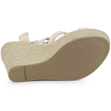 Women's Espadrilles Platform Heels Lace Up Wedge Sandals