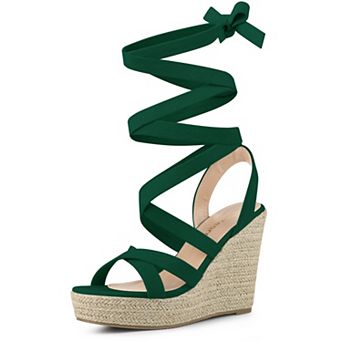 Women's Espadrilles Platform Heels Lace Up Wedge Sandals