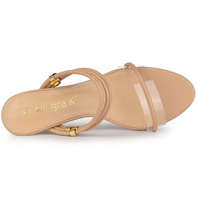 Women's Clear Glass Heel Slide Wedge Heel Wedge Sandals