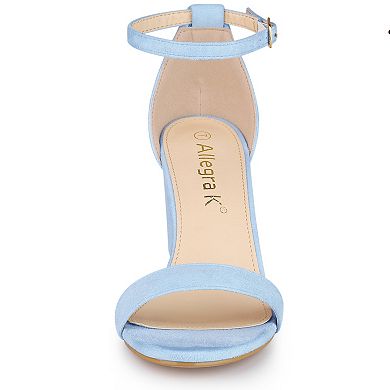 Women's Buckle Ankle Strap High Chunky Heels Sandals