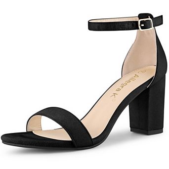 Women's Buckle Ankle Strap High Chunky Heels Sandals