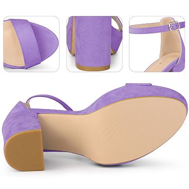 Platform High Heels Ankle Buckle Strap Chunky Heel Sandals for Women