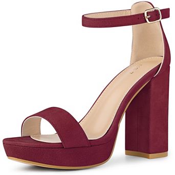 Platform High Heels Ankle Buckle Strap Chunky Heel Sandals for Women