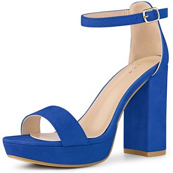 Platform High Heels Ankle Buckle Strap Chunky Heel Sandals for Women