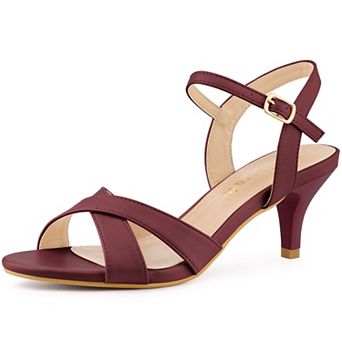 Women's Cross Straps Kitten Heel Sandals