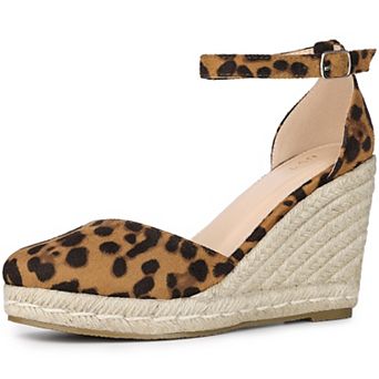 Platform Espadrilles Closed Toe Floral Wedge Heel Sandals Wedges for Women