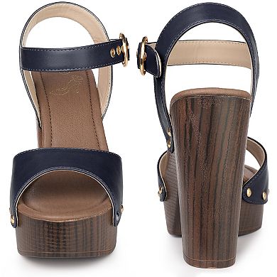 Platform Heels Slingback Chunky High Heel Sandals for Women