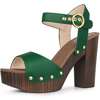 Platform Heels Slingback Chunky High Heel Sandals for Women