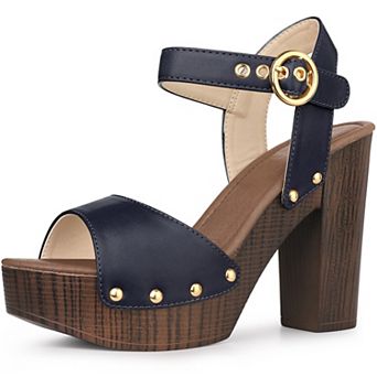 Platform Heels Slingback Chunky High Heel Sandals for Women