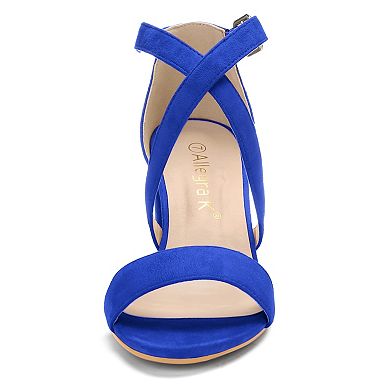 Women's Crisscross Ankle Strap Block Heels