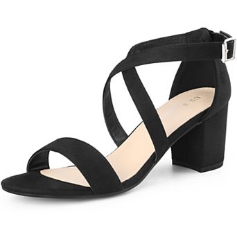Women's Crisscross Ankle Strap Block Heels