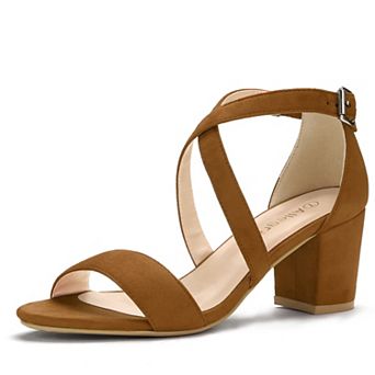 Women's Crisscross Ankle Strap Block Heels