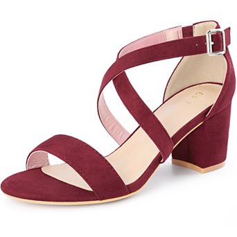 Women's Crisscross Ankle Strap Block Heels