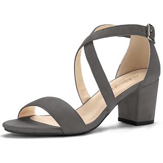 Women's Crisscross Ankle Strap Block Heel Sandals
