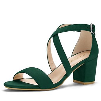Women's Crisscross Ankle Strap Block Heels