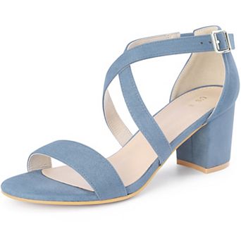 Women's Crisscross Ankle Strap Block Heels