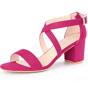 Women's Crisscross Ankle Strap Block Heels