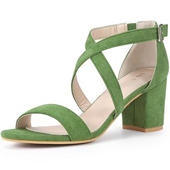 Women's Crisscross Ankle Strap Block Heels