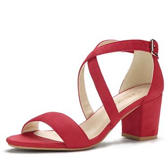 Women's Crisscross Ankle Strap Block Heels
