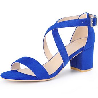 Women's Crisscross Ankle Strap Block Heels