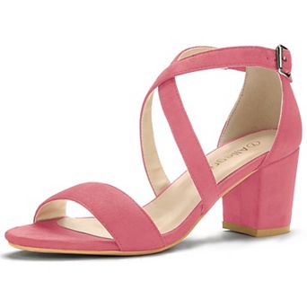 Women's Crisscross Ankle Strap Block Heel Sandals