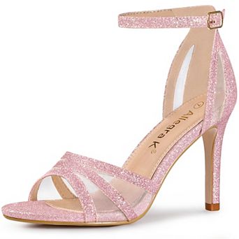 Women's Glitter Ankle Strap Stiletto Heels Sandals