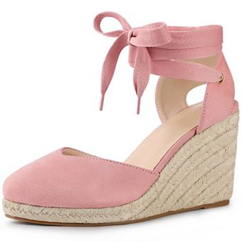 Espadrille Platform Wedge Heel Lace Up Sandals for Women