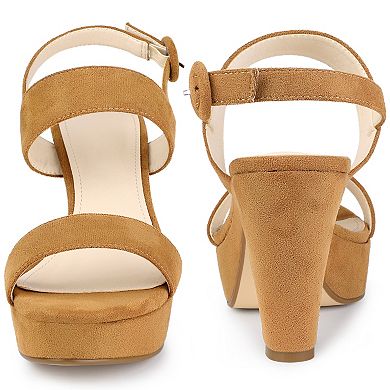 Platform Slingback Block Heeled Sandals for Women