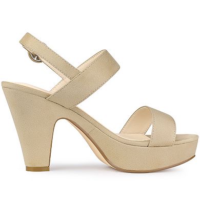 Platform Slingback Block Heeled Sandals for Women