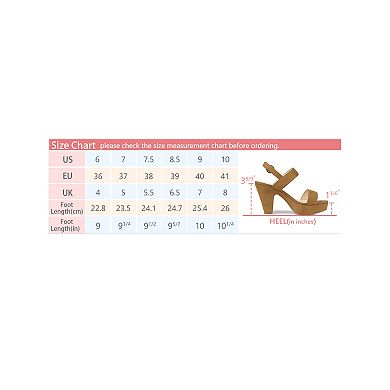 Platform Slingback Block Heeled Sandals for Women