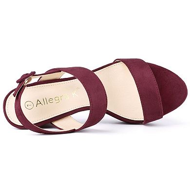 Platform Slingback Block Heeled Sandals for Women