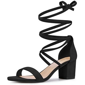 Lace Up Chunky Mid Heels Sandal for Women