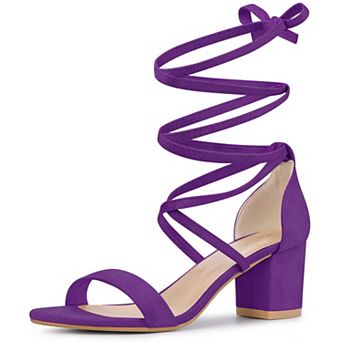 Lace Up Chunky Mid Heels Sandal for Women