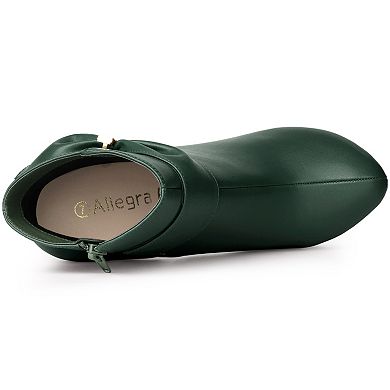 Women's Chunky High Heels Platform Bow Decor Ankle Boots