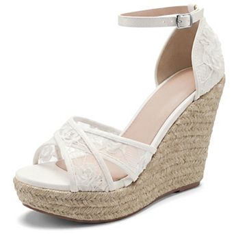 Women's Ankle Strap Espadrille Wedge Heel Flower Sandals