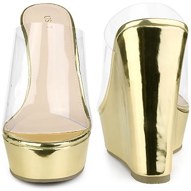 Platform Hot Pink Heel Sandals Wedges for Women