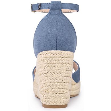 Women's Espadrille Platform Ankle Strap Wedge Heel Sandals