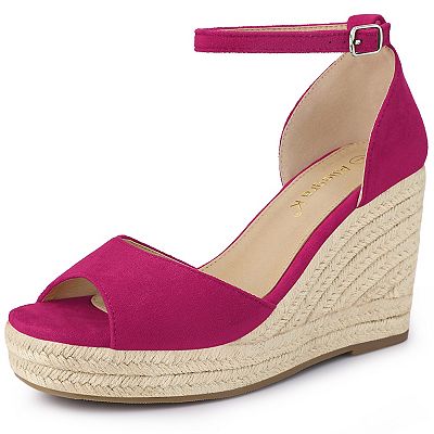 Women's Espadrille Platform Ankle Strap Wedge Heel Sandals