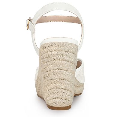 Women's Closed Toe Platform Espadrilles Ivory-Lace Wedge Heel Sandals