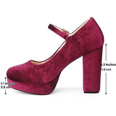 Platform Chunky Heels Pumps for Women