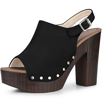 Slingback Platform Chunky Heels Sandals for Women