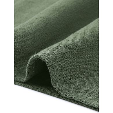 Women's Linen Tops Short Sleeve Casual t Shirts Basic Summer Outfits Loose Solid Color Blouse