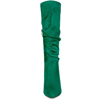 Women's Slouch Pointed Toe Stiletto Heel Knee High Boots