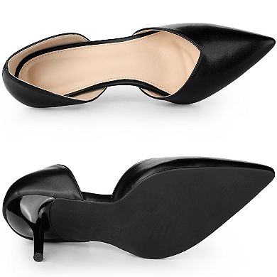 Women's Closed Pointed Toe Slip on Stiletto High Heel Dress Pump Shoes