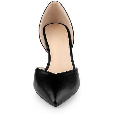 Women's Closed Pointed Toe Slip on Stiletto High Heel Dress Pump Shoes